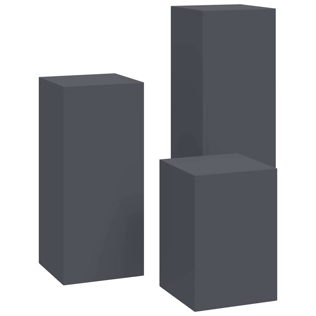 vidaXL Plant Stand 3 pcs Anthracite Steel