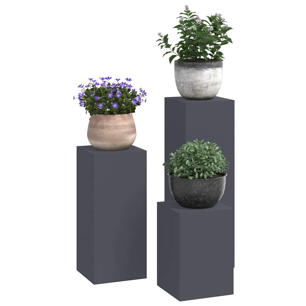 vidaXL Plant Stand 3 pcs Anthracite Steel