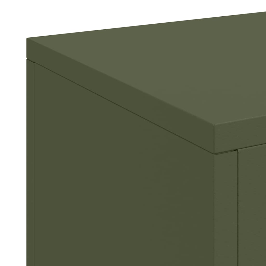 vidaXL Plant Stand 3 pcs Olive green Steel