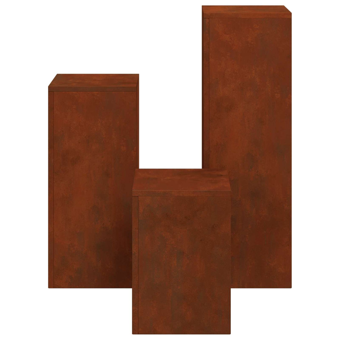 vidaXL Plant Stand 3 pcs Rusty Weathering Steel