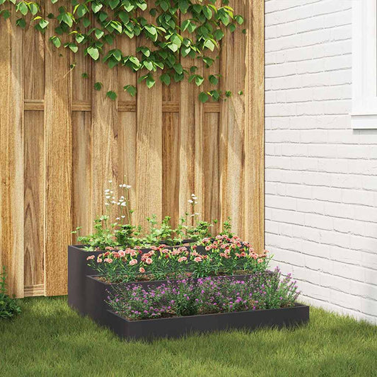 vidaXL Garden Planter Black 90 x 90 x 35 cm Cold-rolled Steel