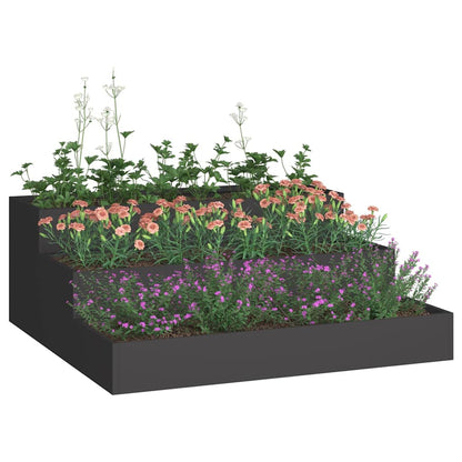 vidaXL Garden Planter Black 90 x 90 x 35 cm Cold-rolled Steel
