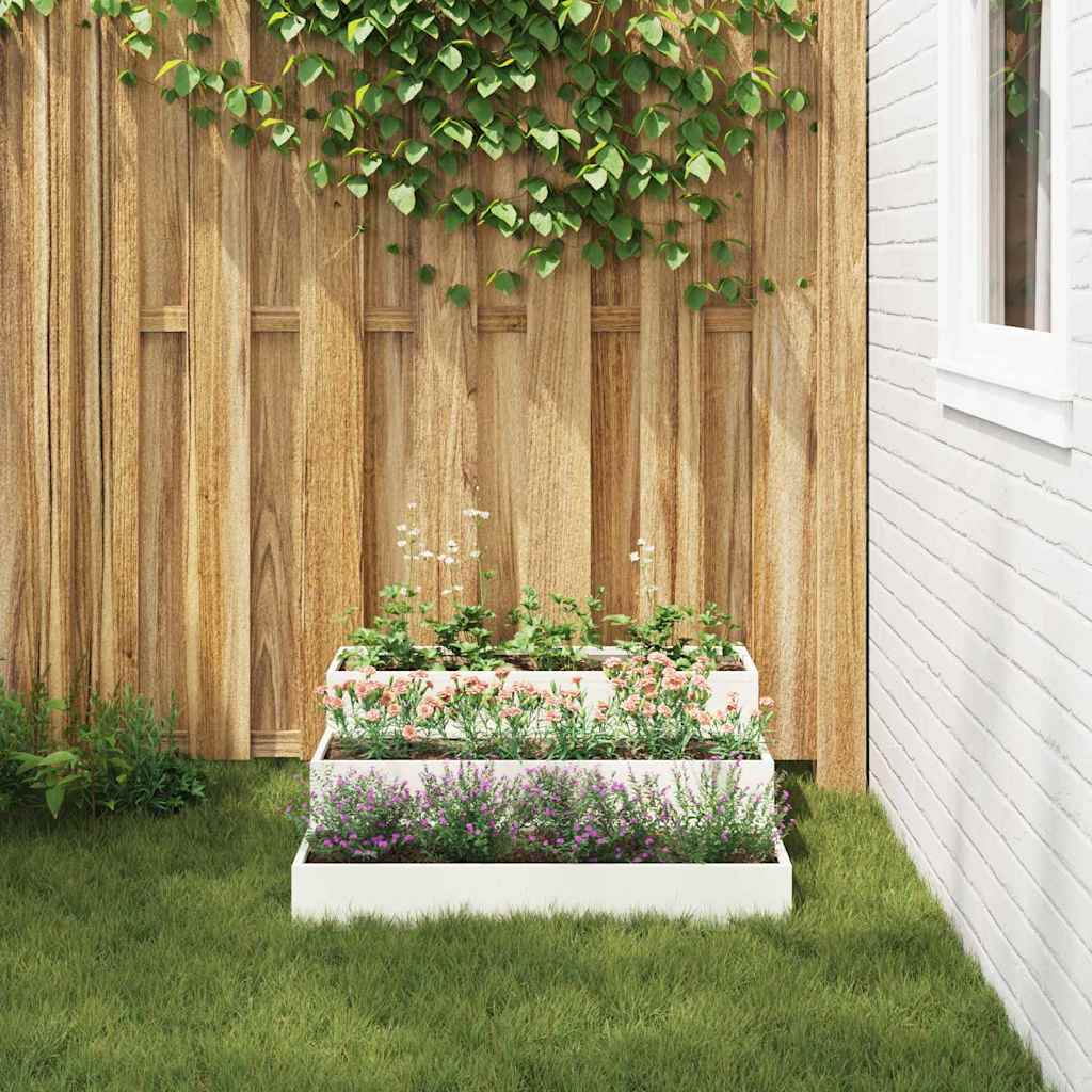 vidaXL Garden Planter White 90 x 90 x 35 cm Cold-rolled Steel