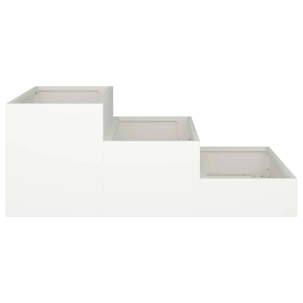 vidaXL Garden Planter White 90 x 90 x 35 cm Cold-rolled Steel