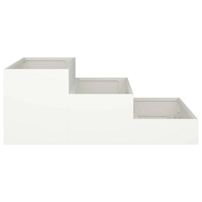 vidaXL Garden Planter White 90 x 90 x 35 cm Cold-rolled Steel