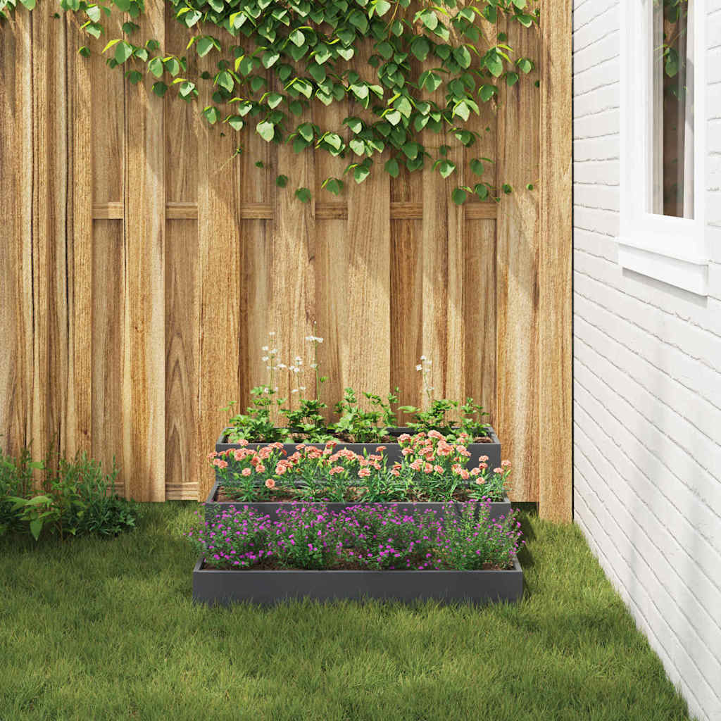 vidaXL Garden Planter Anthracite 90 x 90 x 35 cm Cold-rolled Steel