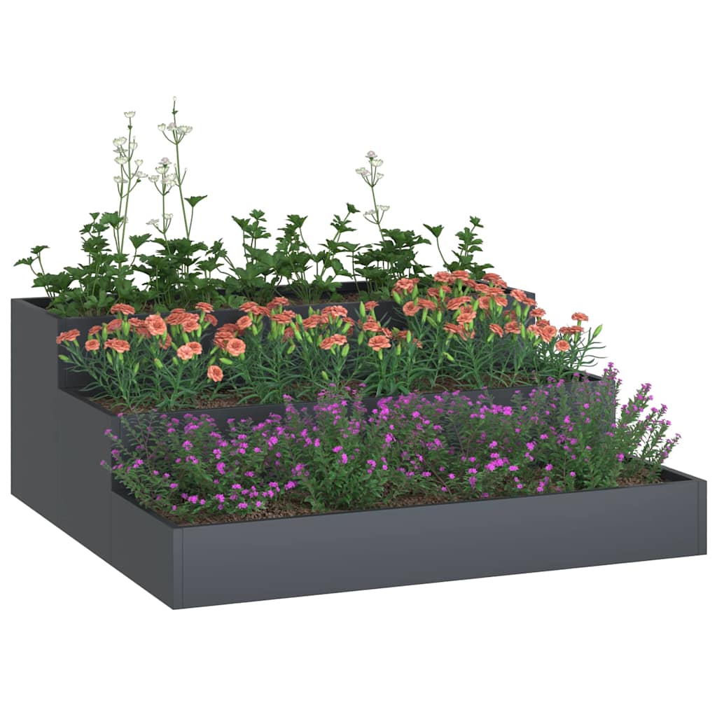 vidaXL Garden Planter Anthracite 90 x 90 x 35 cm Cold-rolled Steel