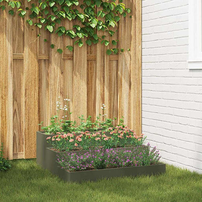 vidaXL Garden Planter Olive Green 90 x 90 x 35 cm Cold-rolled Steel