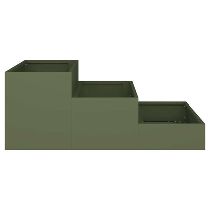 vidaXL Garden Planter Olive Green 90 x 90 x 35 cm Cold-rolled Steel