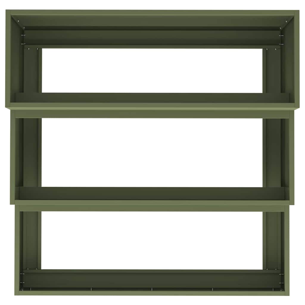 vidaXL Garden Planter Olive Green 90 x 90 x 35 cm Cold-rolled Steel