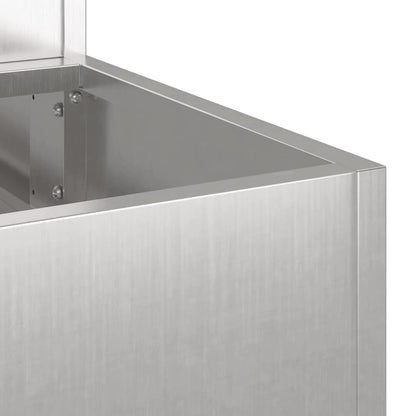 vidaXL Garden Planter Silver 90 x 90 x 35 cm Stainless Steel
