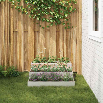 vidaXL Garden Planter Silver 90 x 90 x 35 cm Stainless Steel