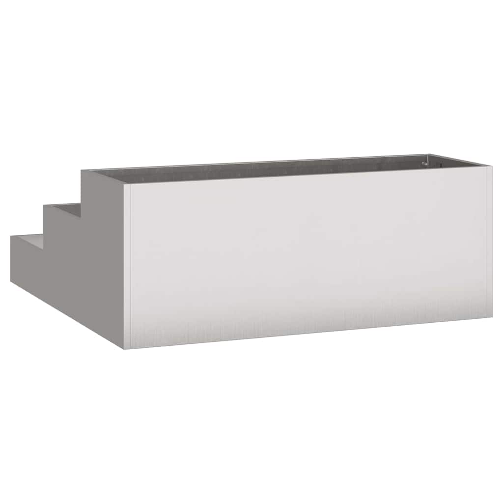 vidaXL Garden Planter Silver 90 x 90 x 35 cm Stainless Steel