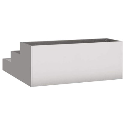 vidaXL Garden Planter Silver 90 x 90 x 35 cm Stainless Steel