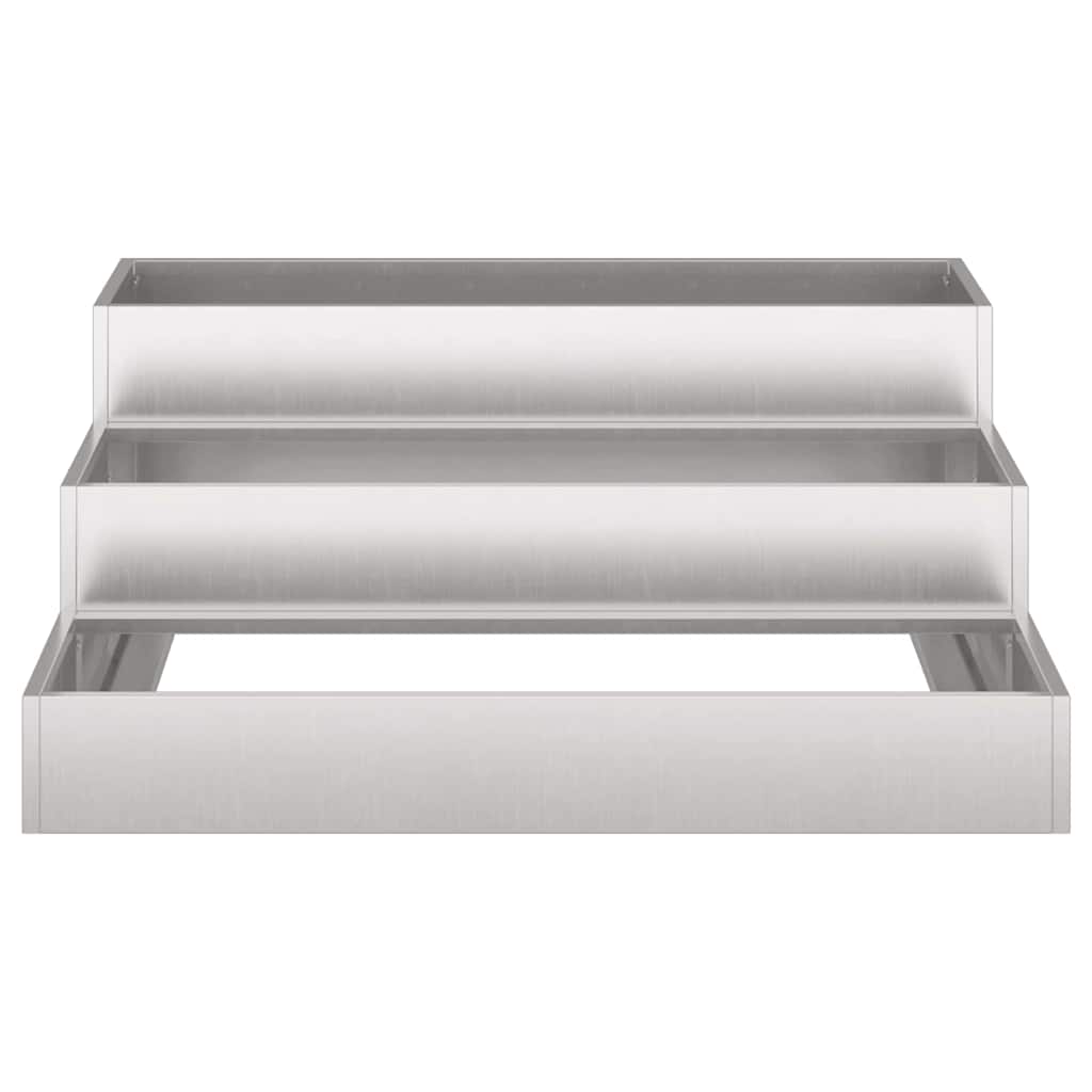 vidaXL Garden Planter Silver 90 x 90 x 35 cm Stainless Steel