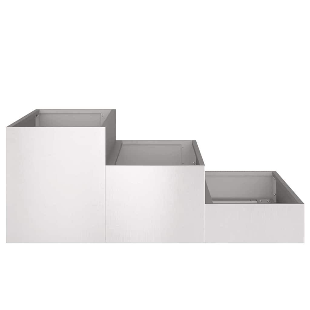 vidaXL Garden Planter Silver 90 x 90 x 35 cm Stainless Steel