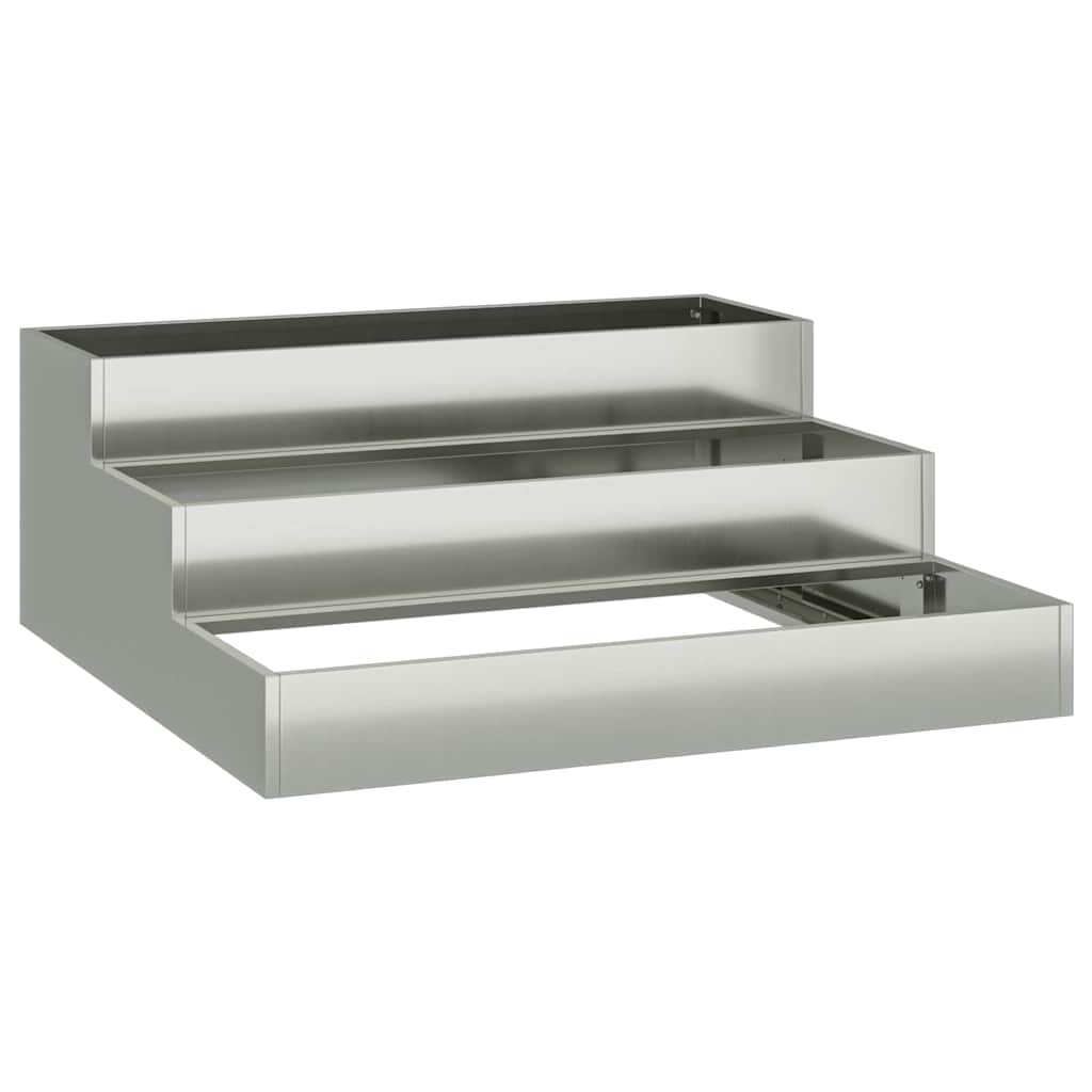 vidaXL Garden Planter Silver 90 x 90 x 35 cm Galvanised Steel