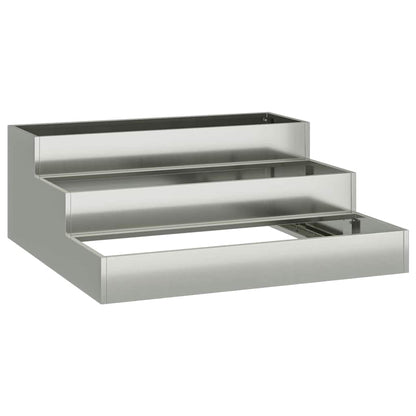 vidaXL Garden Planter Silver 90 x 90 x 35 cm Galvanised Steel