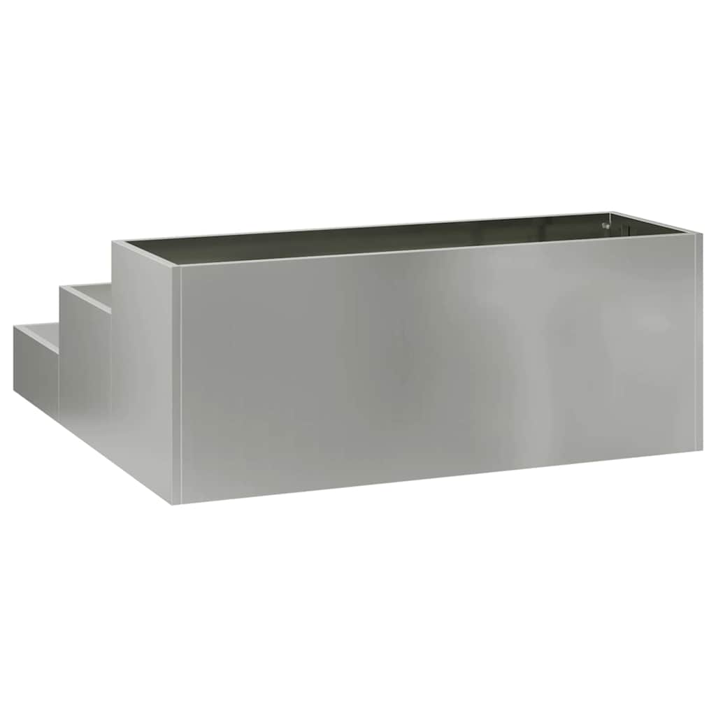 vidaXL Garden Planter Silver 90 x 90 x 35 cm Galvanised Steel