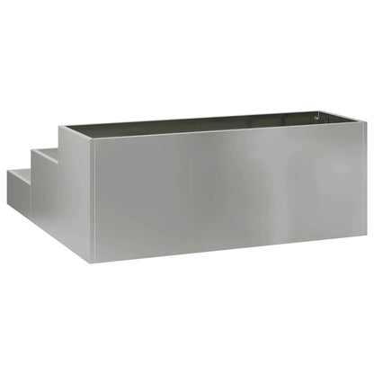 vidaXL Garden Planter Silver 90 x 90 x 35 cm Galvanised Steel