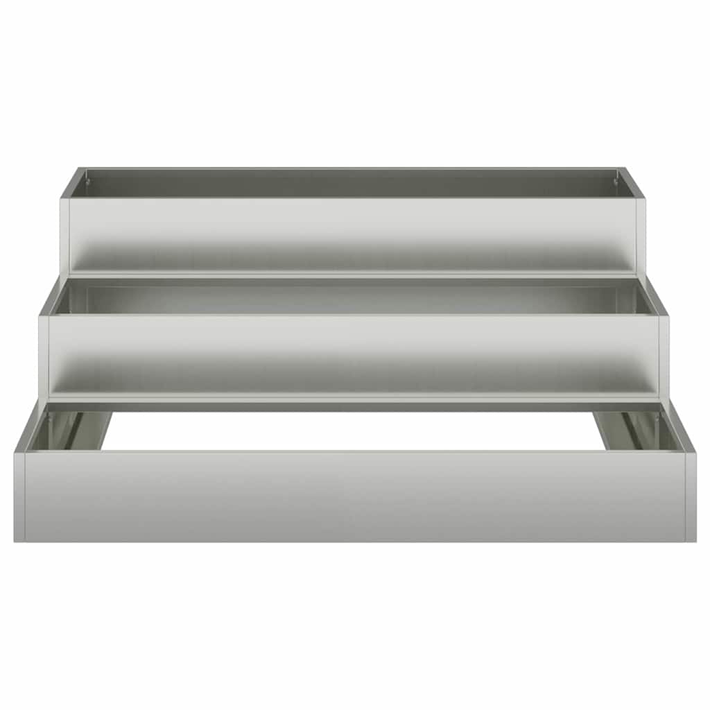 vidaXL Garden Planter Silver 90 x 90 x 35 cm Galvanised Steel