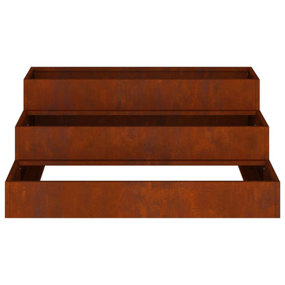 vidaXL Garden Planter Rusty 90 x 90 x 35 cm Weathering Steel