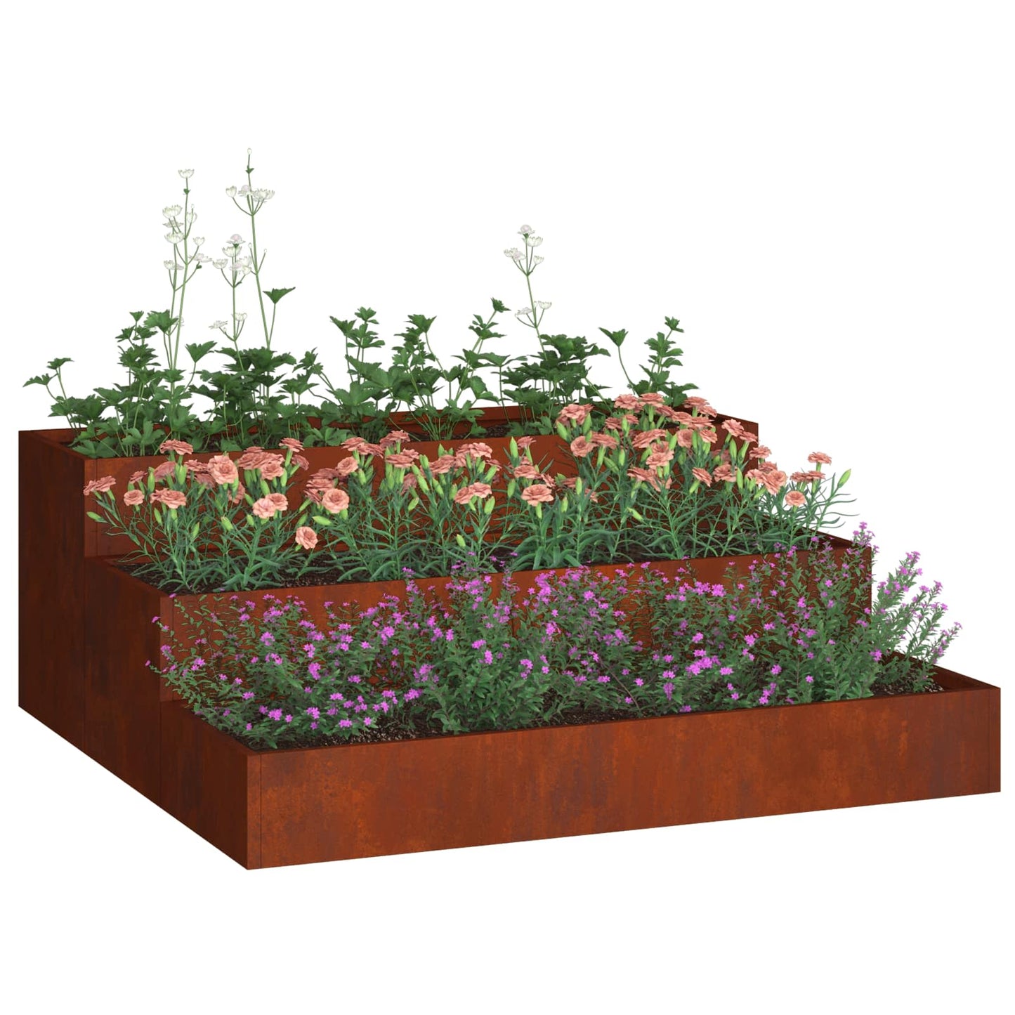 vidaXL Garden Planter Rusty 90 x 90 x 35 cm Weathering Steel