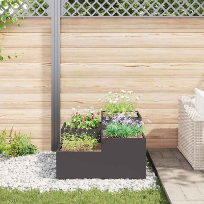 vidaXL Garden Planter Black 80 x 80 x 48 cm Steel