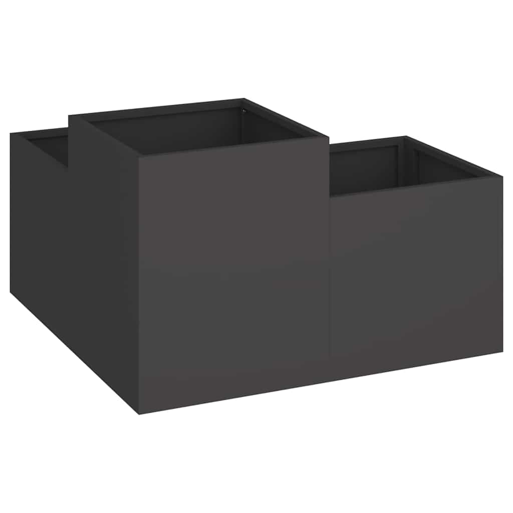 vidaXL Garden Planter Black 80 x 80 x 48 cm Steel