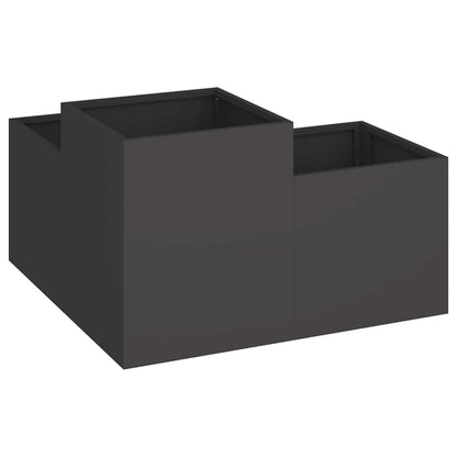 vidaXL Garden Planter Black 80 x 80 x 48 cm Steel