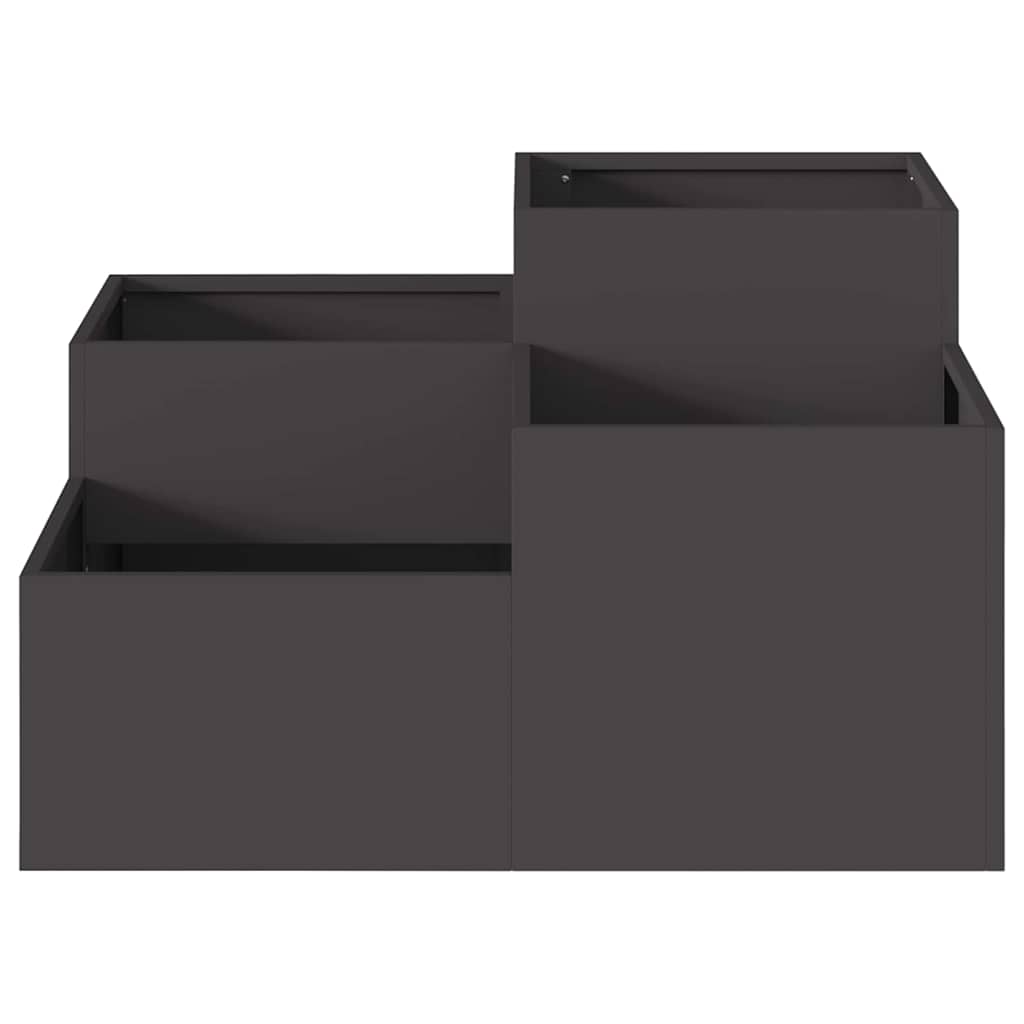 vidaXL Garden Planter Black 80 x 80 x 48 cm Steel