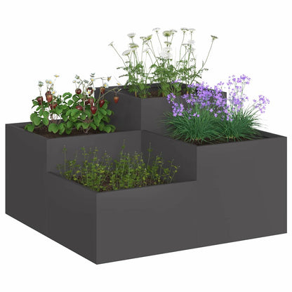 vidaXL Garden Planter Black 80 x 80 x 48 cm Steel