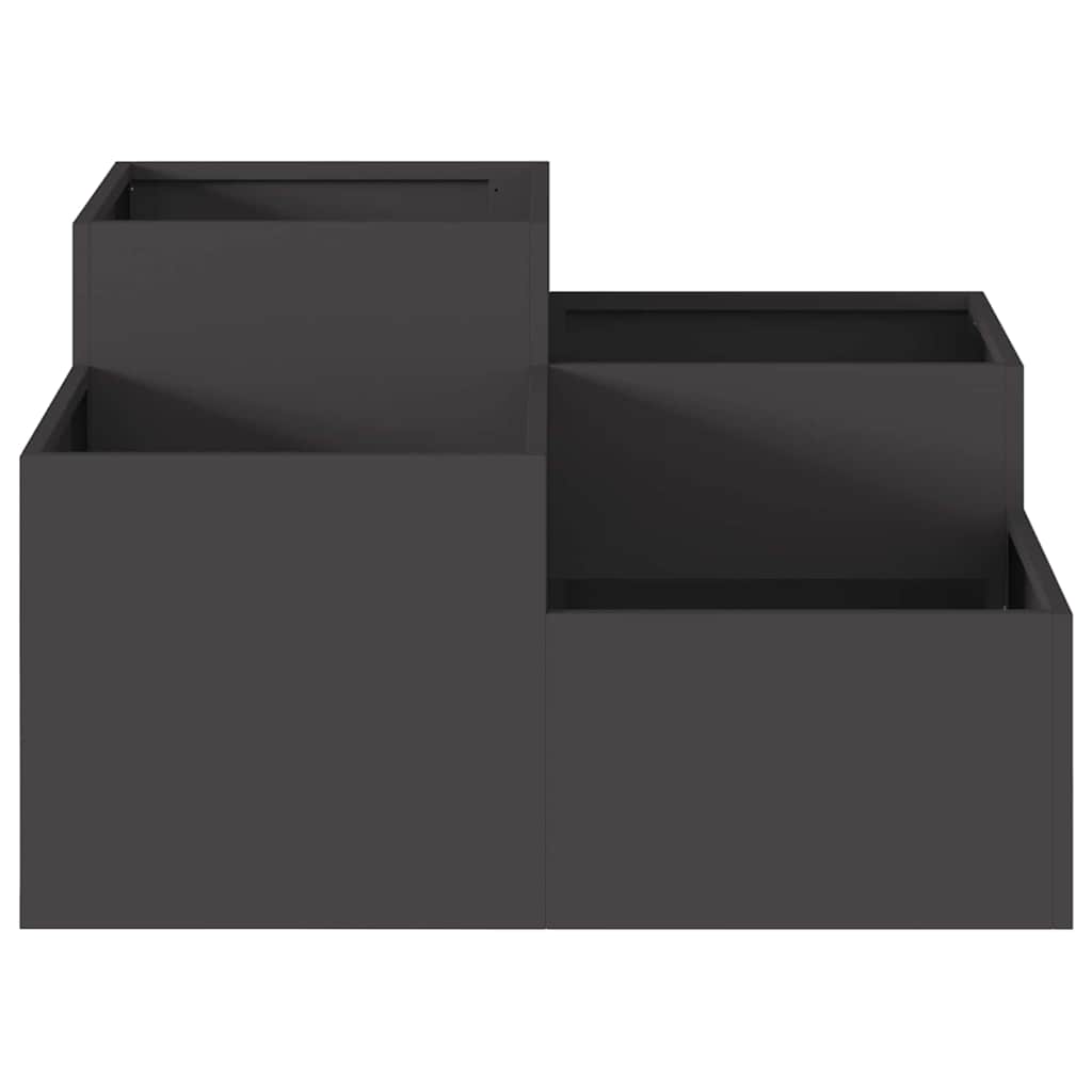 vidaXL Garden Planter Black 80 x 80 x 48 cm Steel