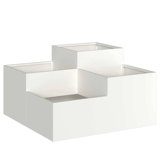 vidaXL Garden Planter White 80 x 80 x 48 cm Steel