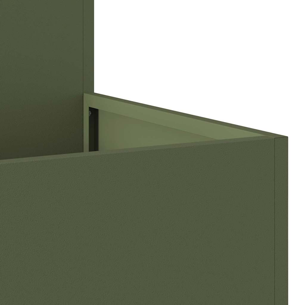 vidaXL Garden Planter Olive green 80 x 80 x 48 cm Steel