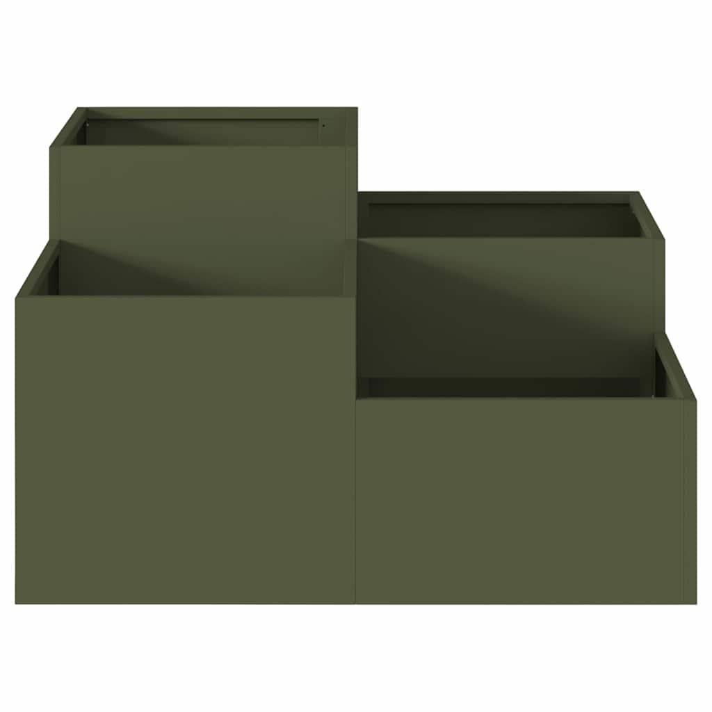 vidaXL Garden Planter Olive green 80 x 80 x 48 cm Steel