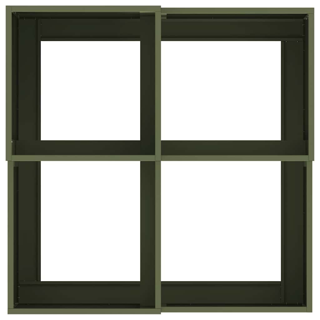 vidaXL Garden Planter Olive green 80 x 80 x 48 cm Steel