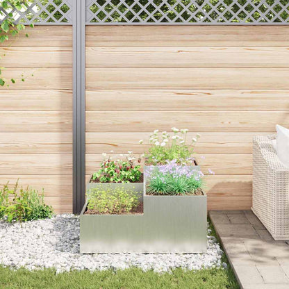 vidaXL Garden Planter Silver 80 x 80 x 48 cm Galvanised steel