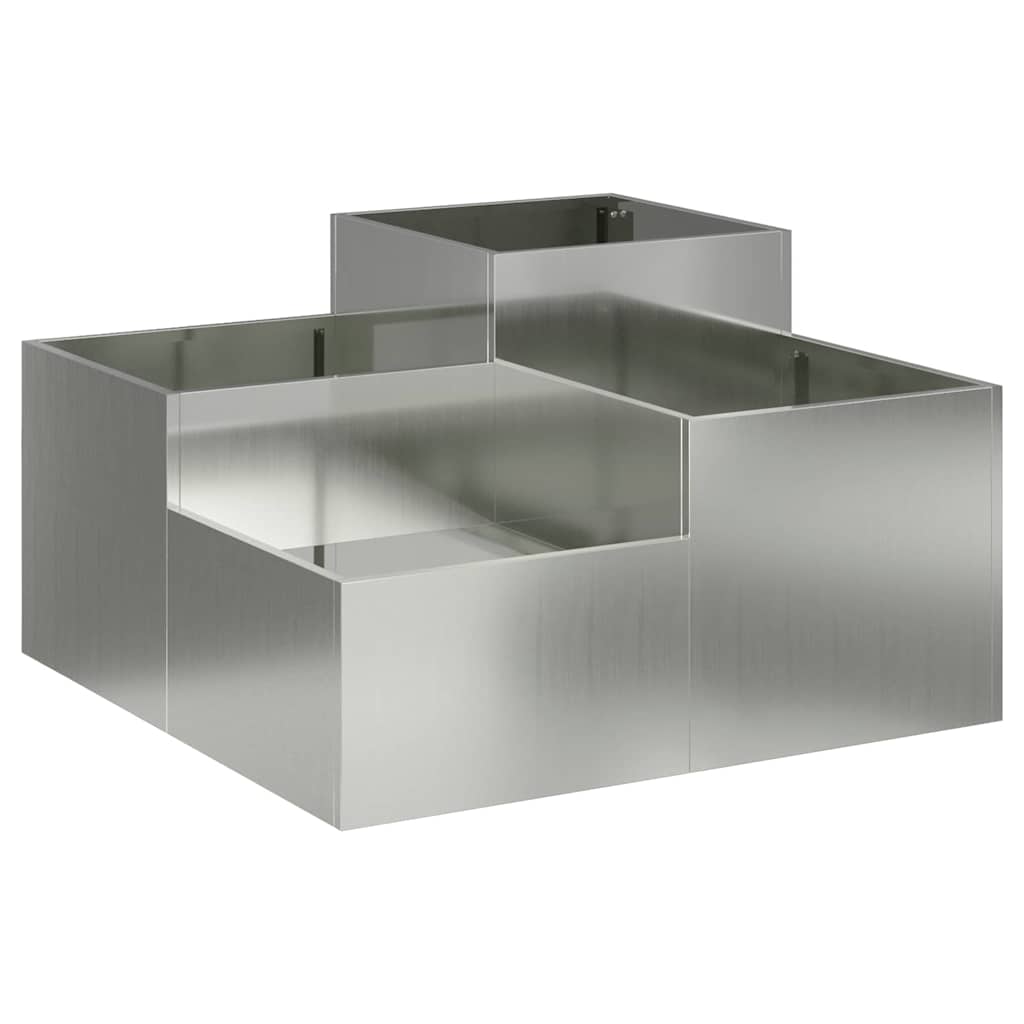 vidaXL Garden Planter Silver 80 x 80 x 48 cm Galvanised steel