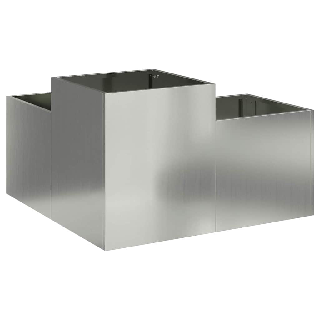 vidaXL Garden Planter Silver 80 x 80 x 48 cm Galvanised steel