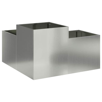 vidaXL Garden Planter Silver 80 x 80 x 48 cm Galvanised steel