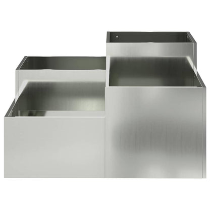 vidaXL Garden Planter Silver 80 x 80 x 48 cm Galvanised steel
