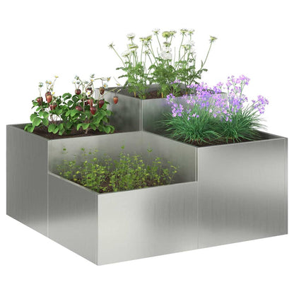 vidaXL Garden Planter Silver 80 x 80 x 48 cm Galvanised steel