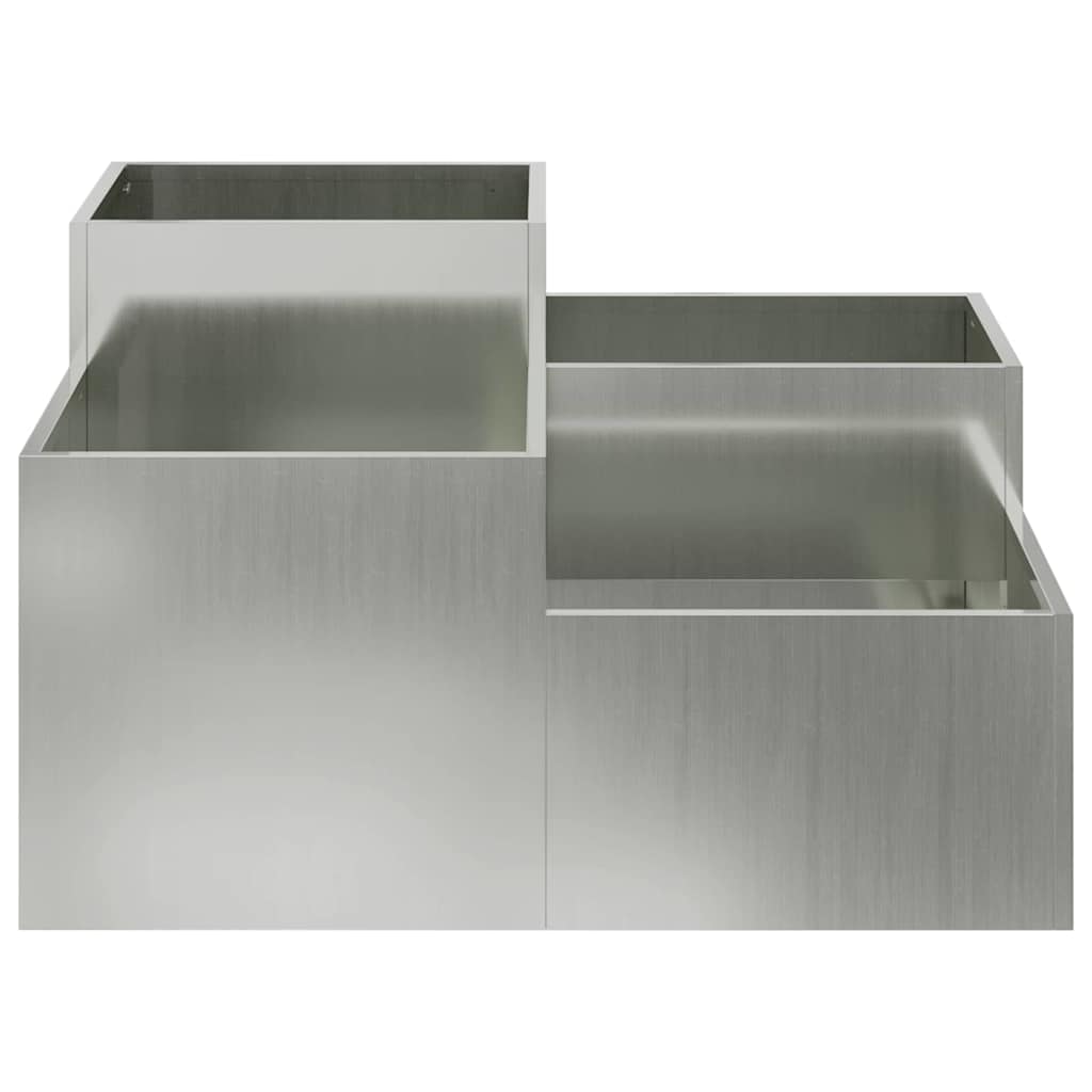 vidaXL Garden Planter Silver 80 x 80 x 48 cm Galvanised steel