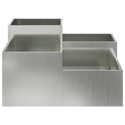 vidaXL Garden Planter Silver 80 x 80 x 48 cm Galvanised steel