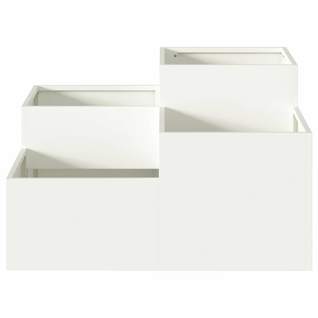 vidaXL Garden Planter White 100 x 100 x 48 cm Steel
