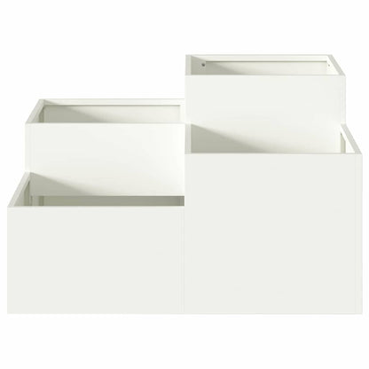 vidaXL Garden Planter White 100 x 100 x 48 cm Steel