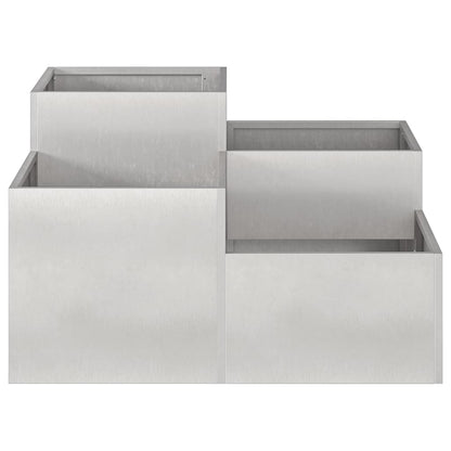 vidaXL Garden Planter Silver 100 x 100 x 48 cm Stainless steel