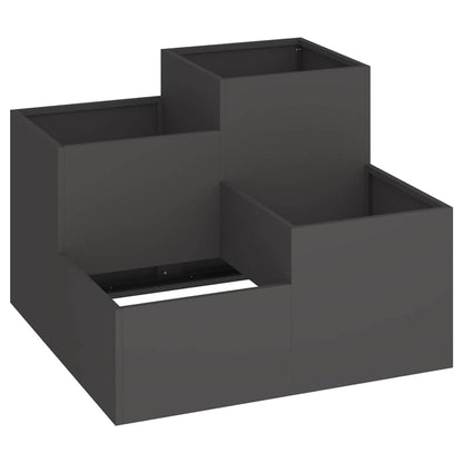 vidaXL Garden Planter Black 80 x 80 x 60 cm Steel
