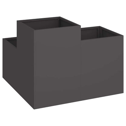 vidaXL Garden Planter Black 80 x 80 x 60 cm Steel